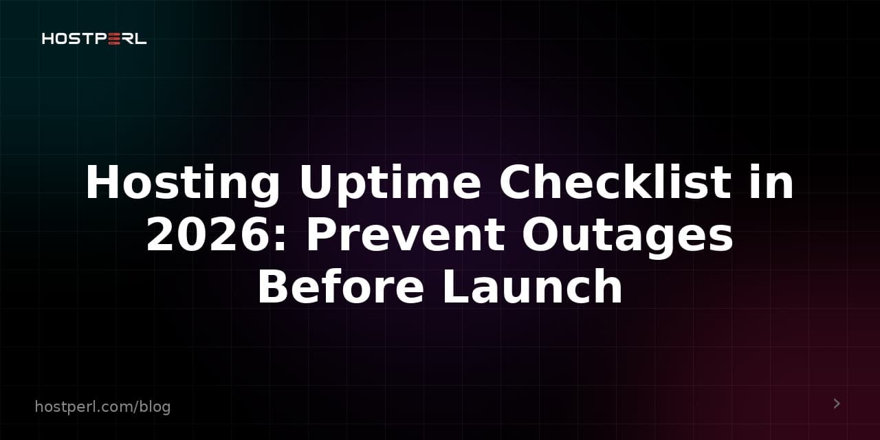 Hosting Uptime Checklist in 2026: Prevent Outages Before Launch