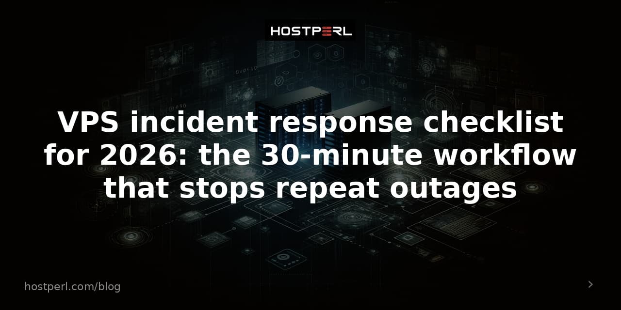 VPS incident response checklist for 2026: the 30-minute workflow that stops repeat outages