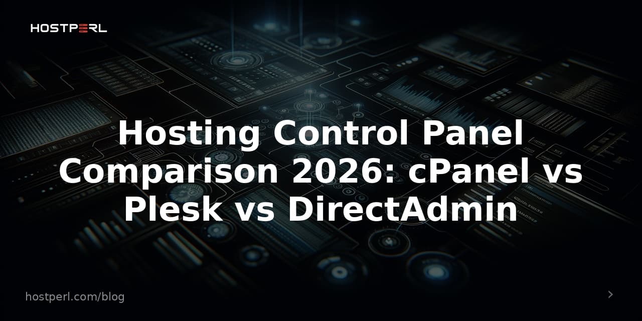 Hosting Control Panel Comparison 2026: cPanel vs Plesk vs DirectAdmin