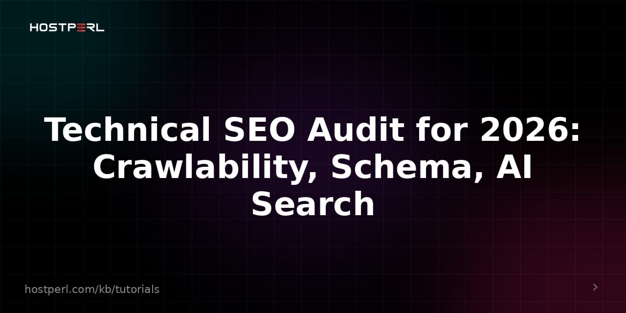 Technical SEO Audit for 2026: Crawlability, Schema, AI Search