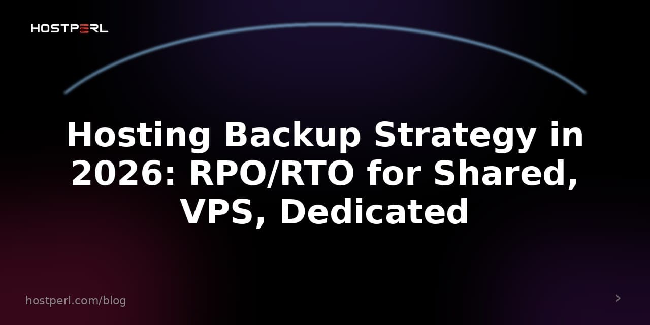 Hosting Backup Strategy in 2026: RPO/RTO for Shared, VPS, Dedicated