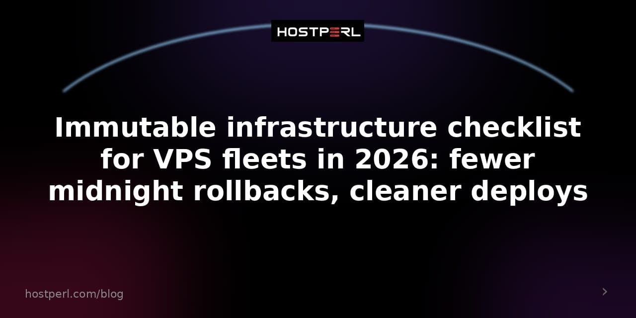 Immutable infrastructure checklist for VPS fleets in 2026: fewer midnight rollbacks, cleaner deploys