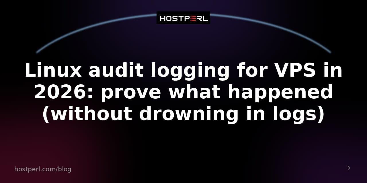 Linux audit logging for VPS in 2026: prove what happened (without drowning in logs)